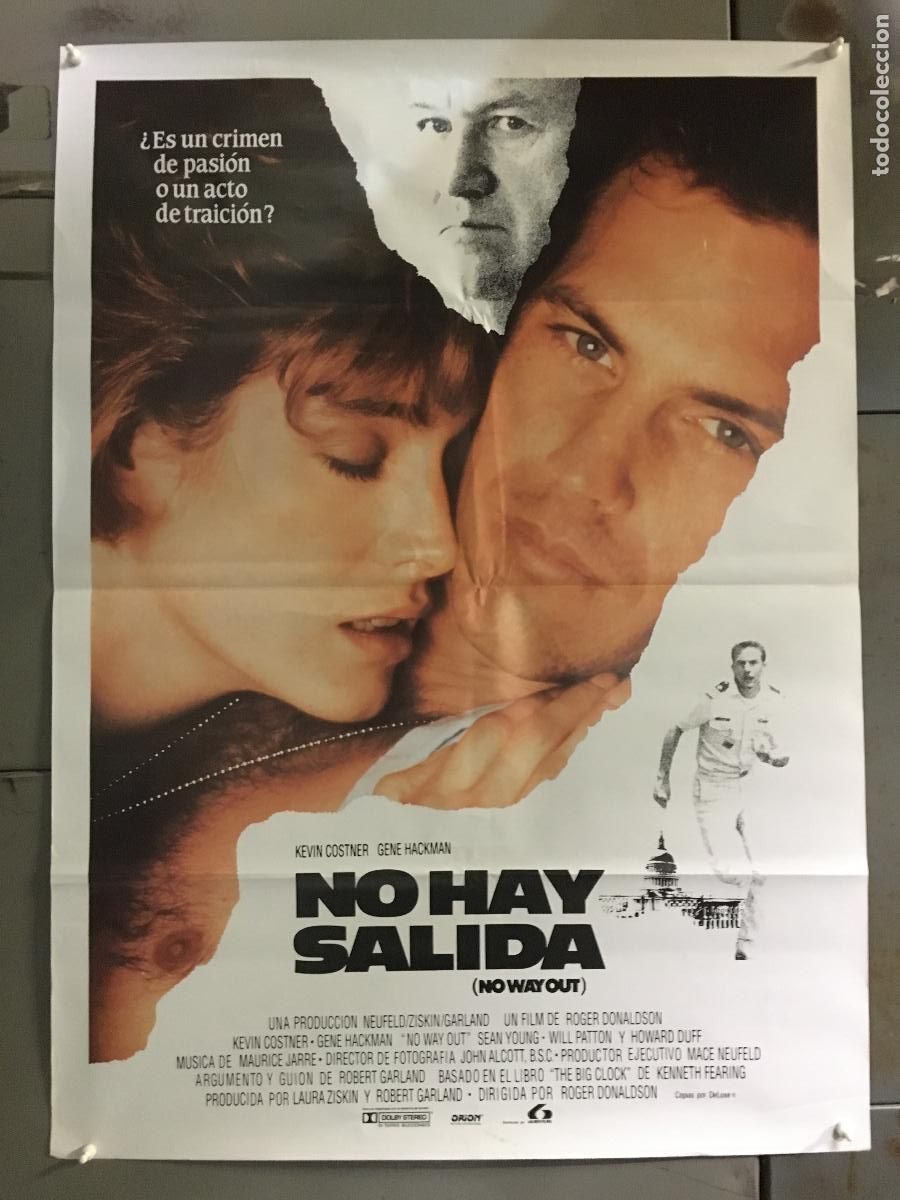 Kino: AFH91 NO HAY SALIDA KEVIN COSTNER SEAN YOUNG POSTER ORIGINAL 70X100 ESTRENO