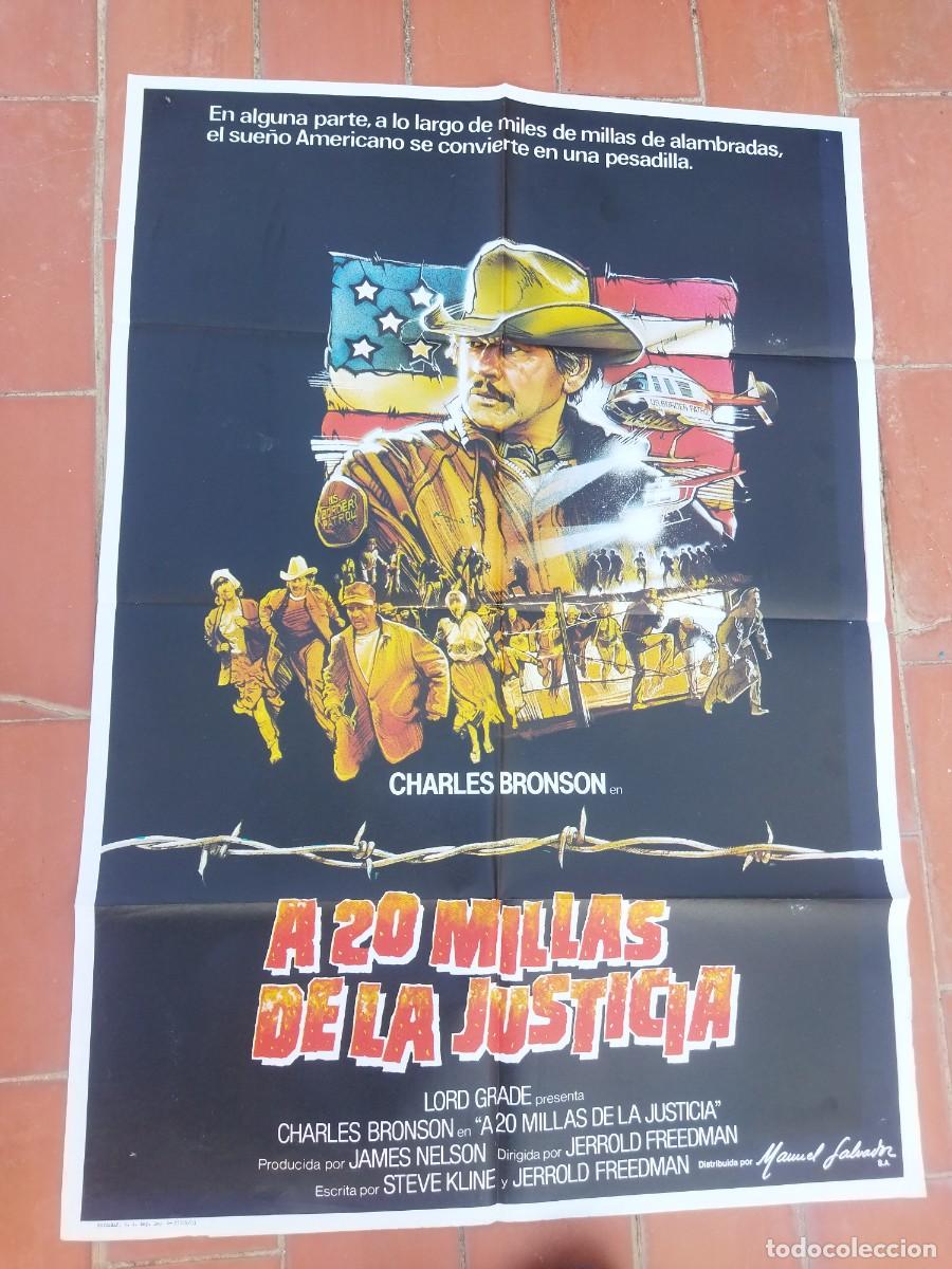 Cine: cartel de cine 70x 100 aprox movie poster A 20 MILLAS DE LA JUSTICIA charles bronson