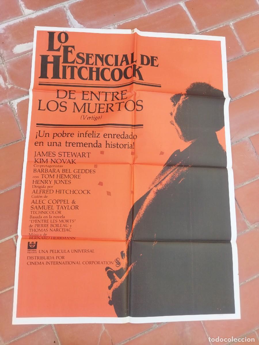 Cine: cartel de cine 70x100 aprox movie poster DE ENTRE LOS MUERTO vertigo alfred hitchcock james stewart