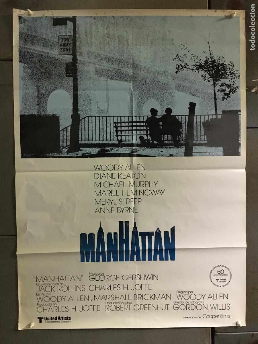 Cine: AFH98 MANHATTAN WOODY ALLEN POSTER ORIGINAL 70X100 ESPA&Ntilde;OL R-80s h0