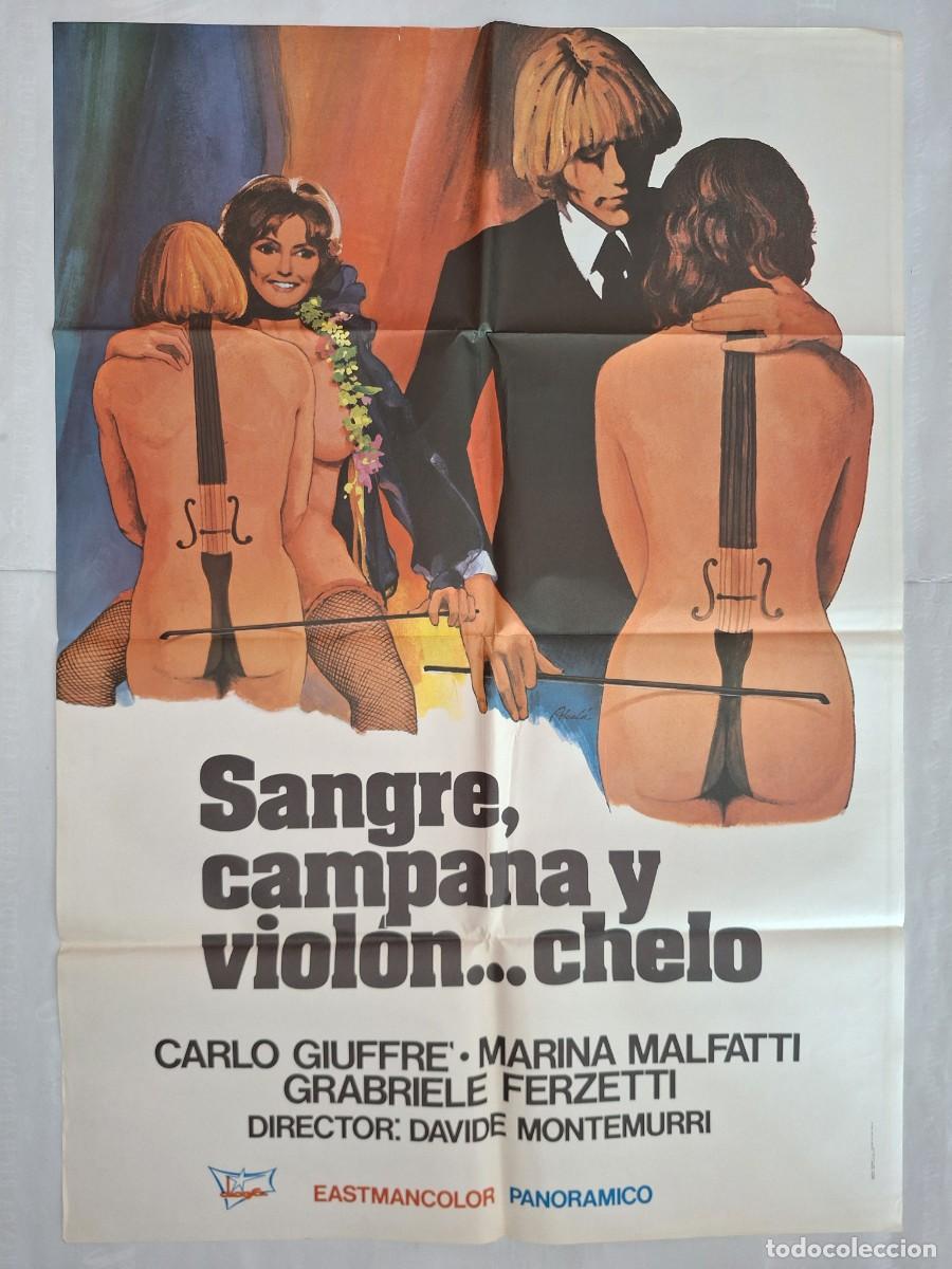 Cinema: ANTIGUO CARTEL CINE SANGRE CAMPANA Y VIOLON... CHELO RV P-1923