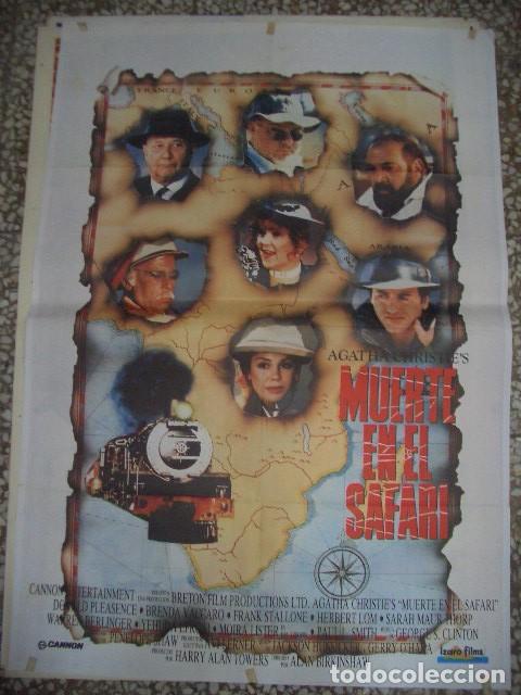 Cine: P&oacute;ster original de cine MUERTE EN EL SAFARI AGATHA CHRISTIE DONALD PLEASENCE IZARO FILMS