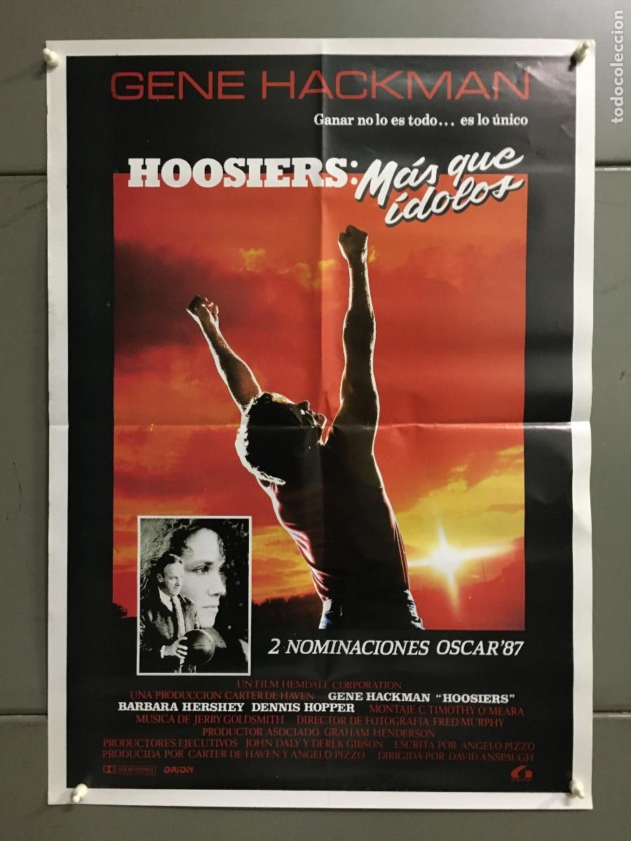 Cin&eacute;ma: AFI06 HOOSIERS MAS QUE IDOLOS BALONCESTO BARBARA HERSHEY GENE HACKMAN POSTER ORIG ESTRENO 50X70 h6