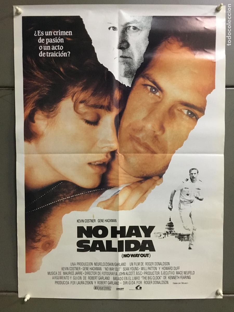 Cin&eacute;ma: AFI07 NO HAY SALIDA KEVIN COSTNER SEAN YOUNG POSTER ORIGINAL 50X70 ESTRENO h3