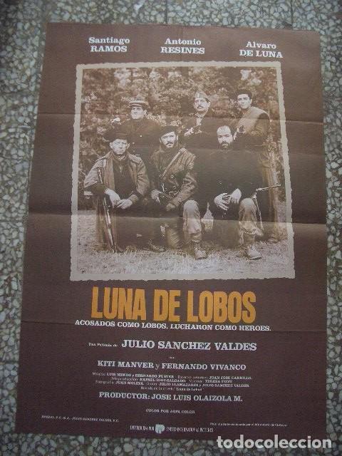 Cine: P&oacute;ster original de cine 70x100xm de Luna de lobos. Santiago Ramos, Antonio Resines, &Aacute;lvaro de Luna.
