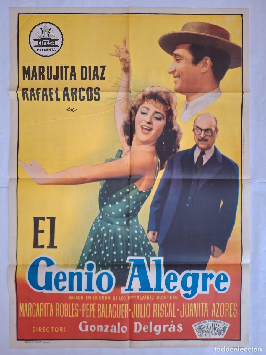 Cine: ANTIGUO CARTEL CINE EL GENIO ALEGRE MARUJITA DIAZ CIFESA RV P-1933