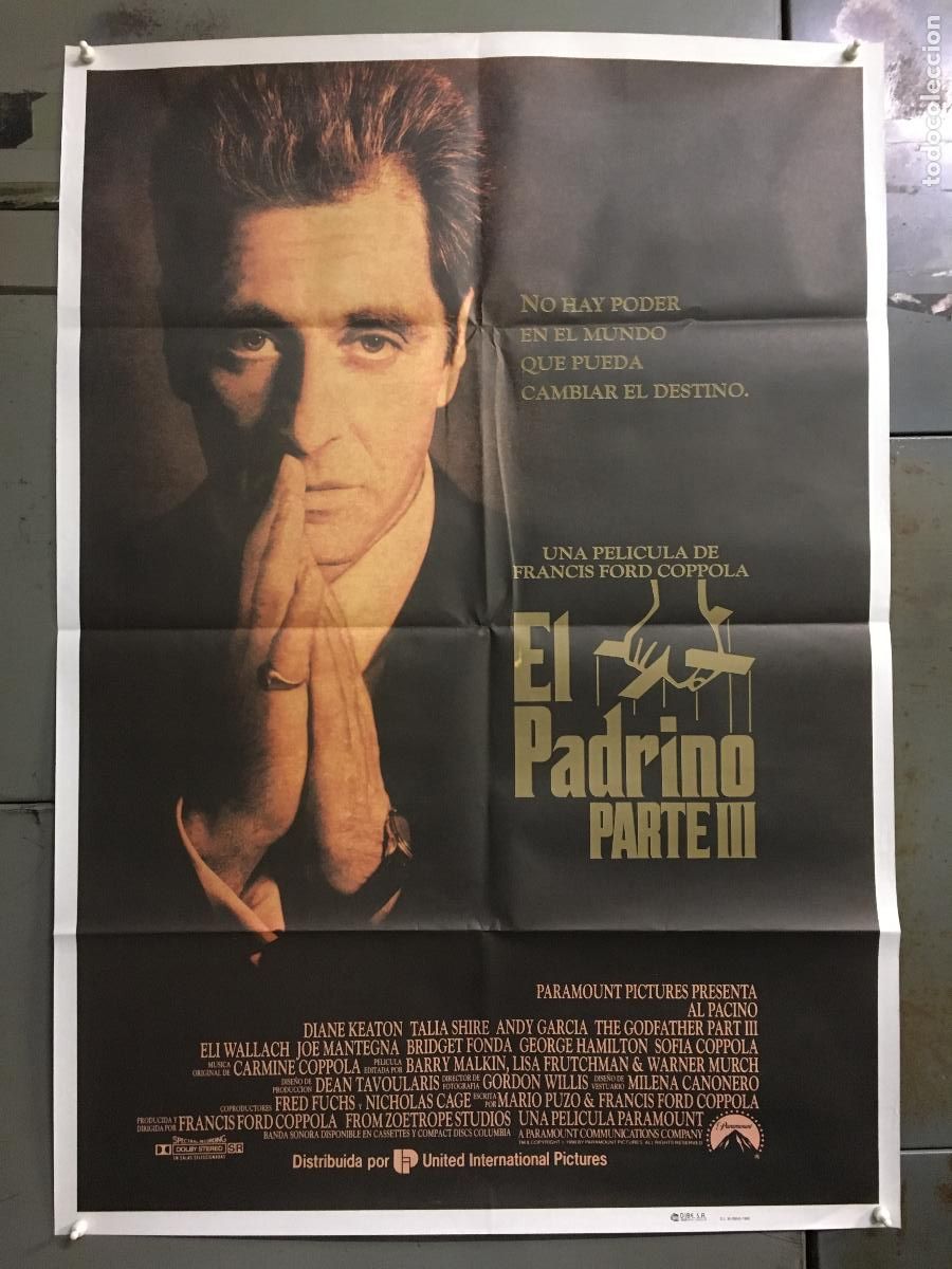 Cine: AFI16 EL PADRINO 3 AL PACINO COPPOLA POSTER ORIGINAL 70X100 ESTRENO h4