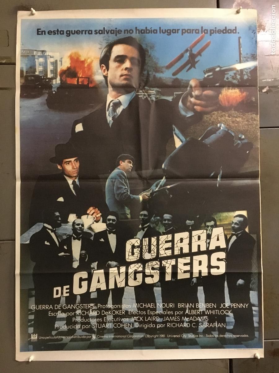 Cine: AFI18 GUERRA DE GANGSTERS MICHAEL NOURI POSTER ORIGINAL 70X100 ESTRENO h5
