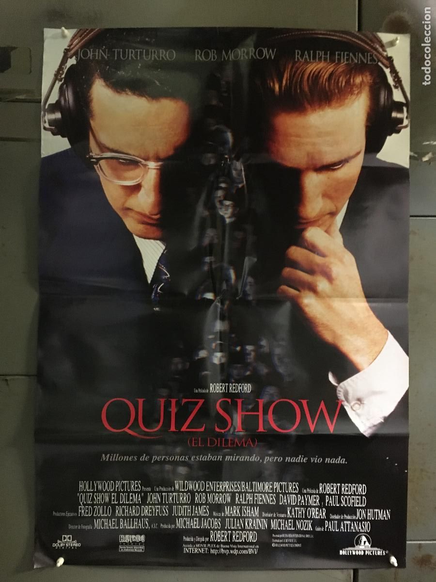 Cine: AFI19 QUIZ SHOW EL DILEMA ROBERT REDFORD RALPH FIENNES TURTURRO POSTER ORIGINAL ESTRENO 70X100 h4