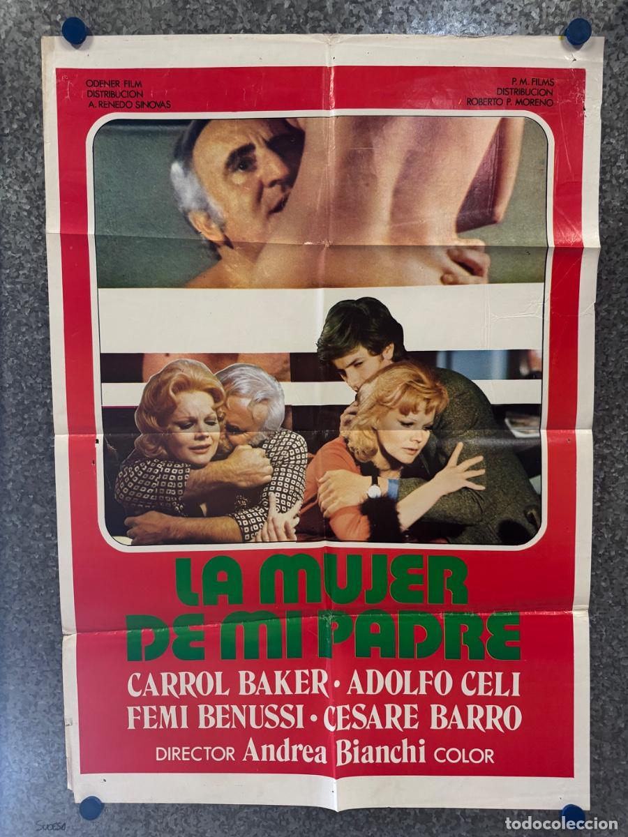Cine: La mujer de mi padre, Carrol Baker, Adolfo Celi, POSTER ORIGINAL