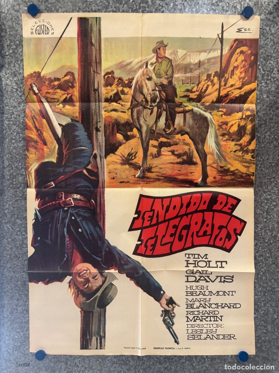 Cine: Tendido de telegrafos, Tim Holt, Gail Davis, A&ntilde;o 1968, POSTER ORIGINAL