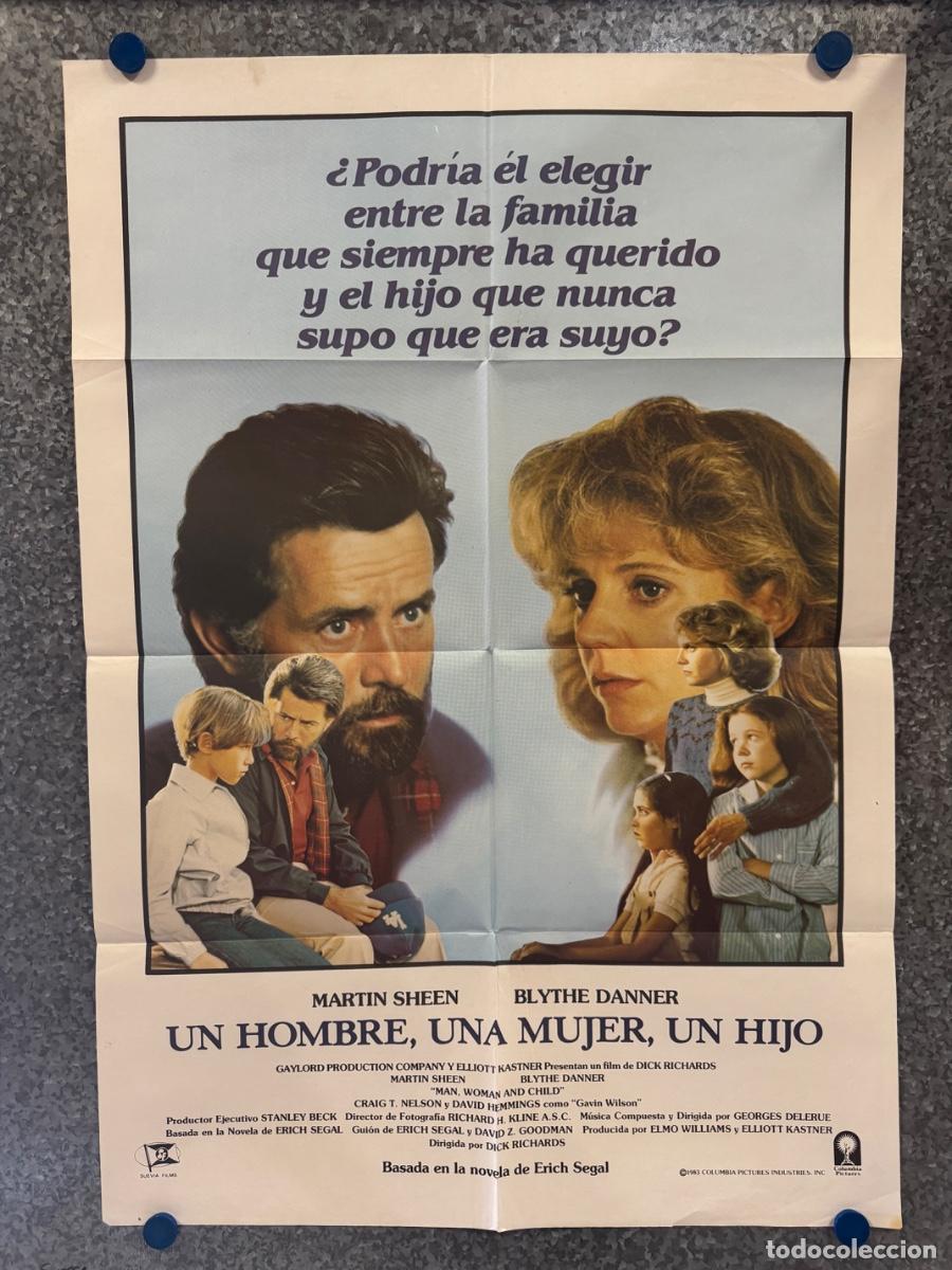 Cine: Un hombre una mujer un hijo, Martin Sheen, Blythe Danner, A&ntilde;o 1983, POSTER ORIGINAL