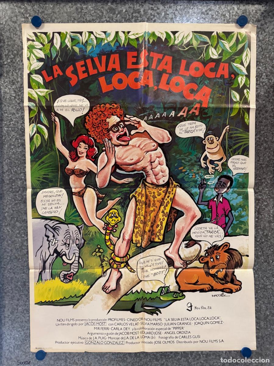 Cine: La selva esta loca loca, Carlos Velat, Silvia Marso, A&ntilde;o 1983, POSTER ORIGINAL