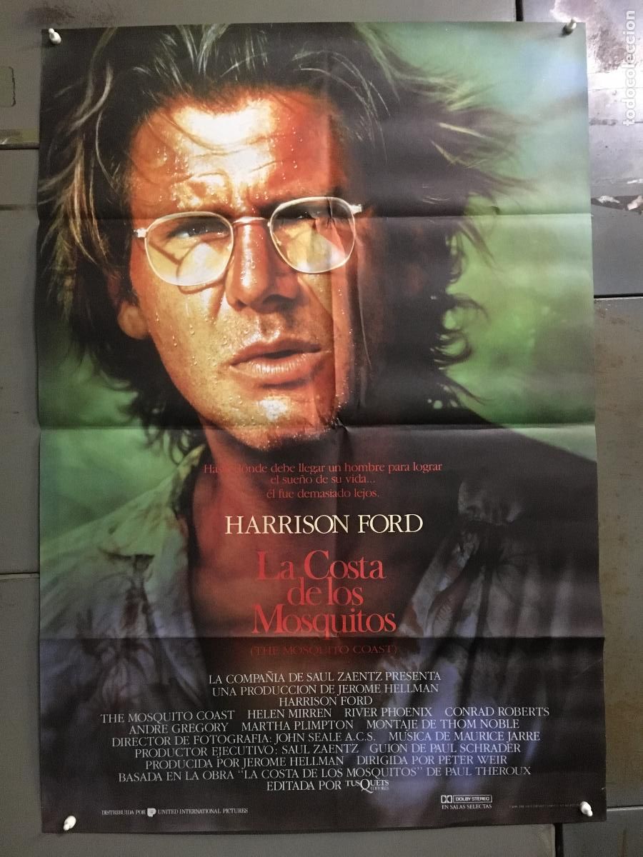 Cine: AFI23 LA COSTA DE LOS MOSQUITOS HARRISON FORD POSTER ORIGINAL 70X100 ESTRENO h3