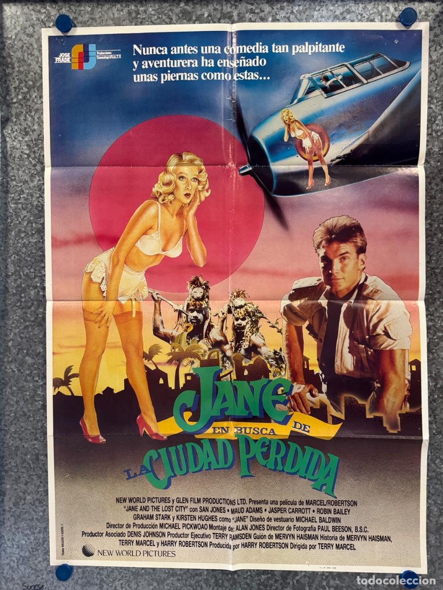 Cine: Jane en busca de la ciudad perdida, San Jones, Maud Adams, A&ntilde;o 1988, POSTER ORIGINAL