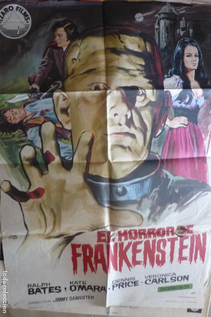 Cine: cartel cine el horror de frankenstein.-ralph bates