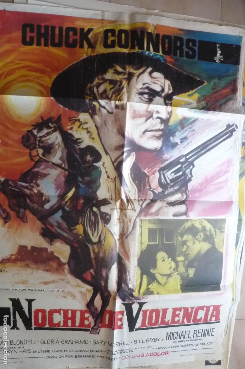 Cine: cartel cine 1 x 7o noche de violencia chuck connors