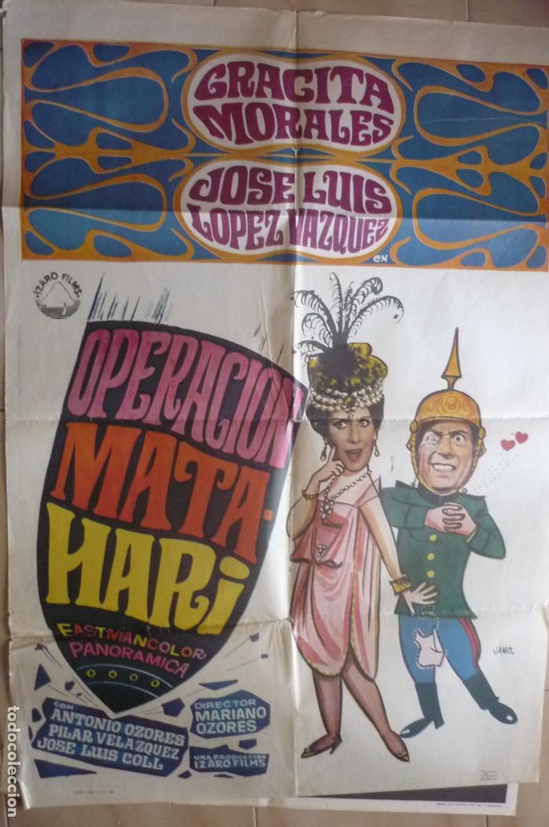 Cine: cartel cine 1 x 7o operacion mata hari.-gracita morales