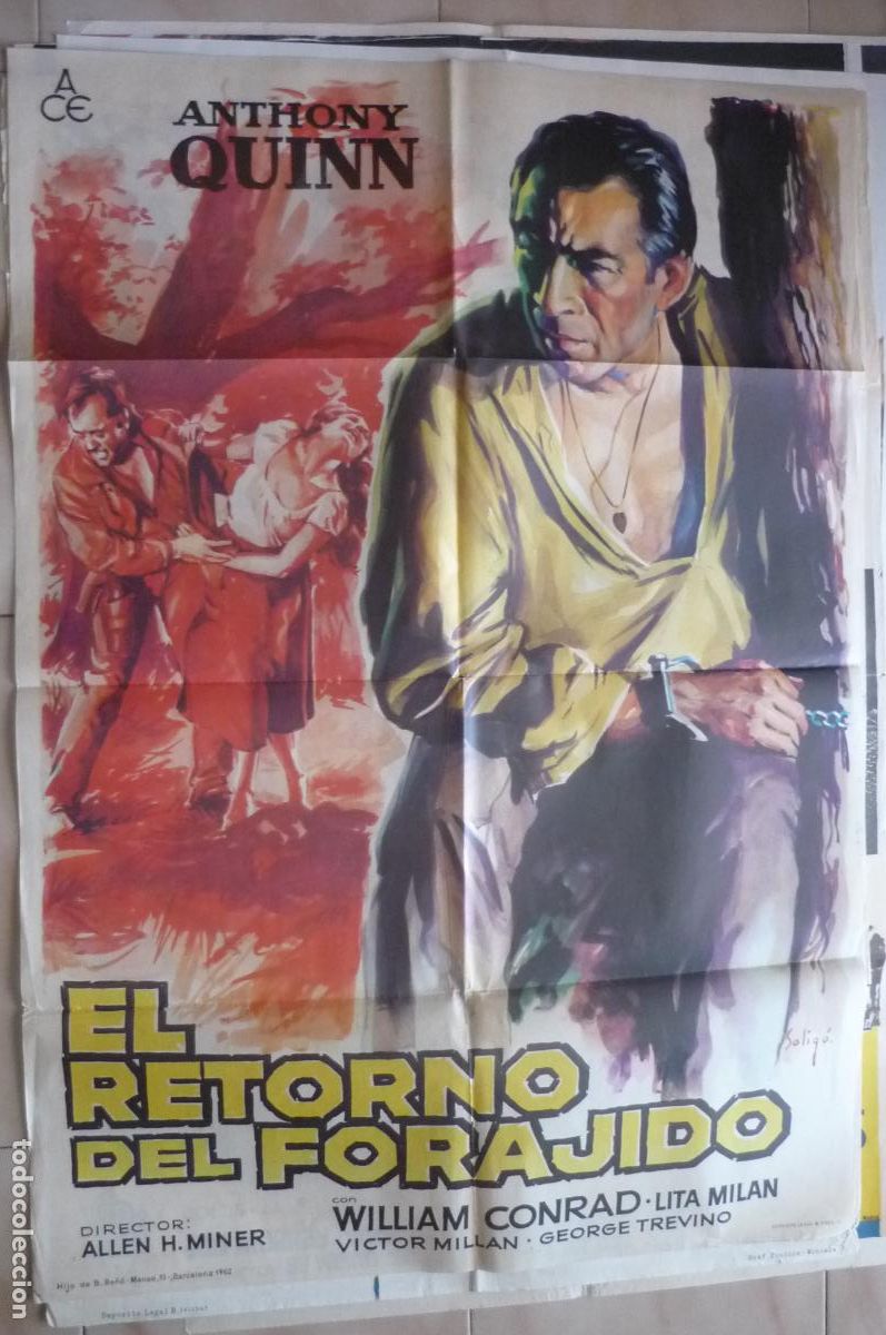 Cine: cartel cine 1 x 7o el retorno del forajido-- a, quinn -soligo
