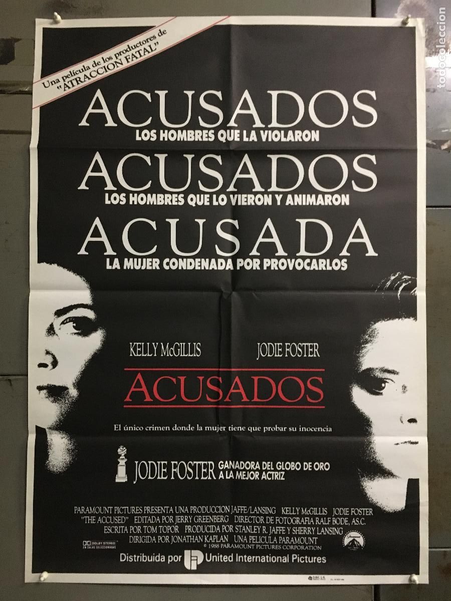 Cine: AFI24 ACUSADOS JODIE FOSTER KELLY MCGILLIS POSTER ORIGINAL 70X100 ESTRENO h3