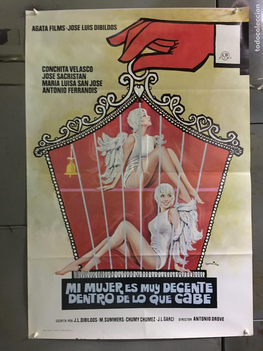 Cine: AFI27 MI MUJER ES MUY DECENTE... CONCHA VELASCO POSTER ORIGINAL 70X100 ESTRENO h5