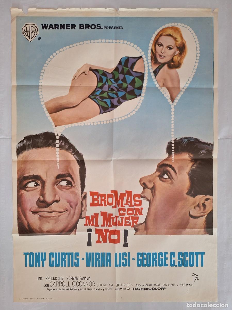 Cine: ANTIGUO CARTEL CINE BROMAS CON MI MUJER NO TONY CURTIS MAC 1966 RV CC-1938