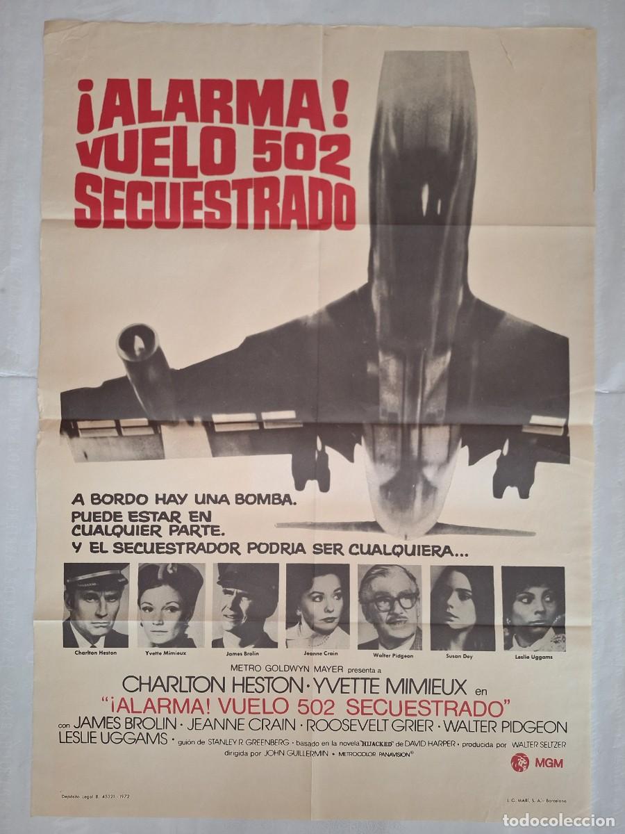 Cine: ANTIGUO CARTEL CINE ALARMA VUELO 502 SECUESTRADO RV CC-1941