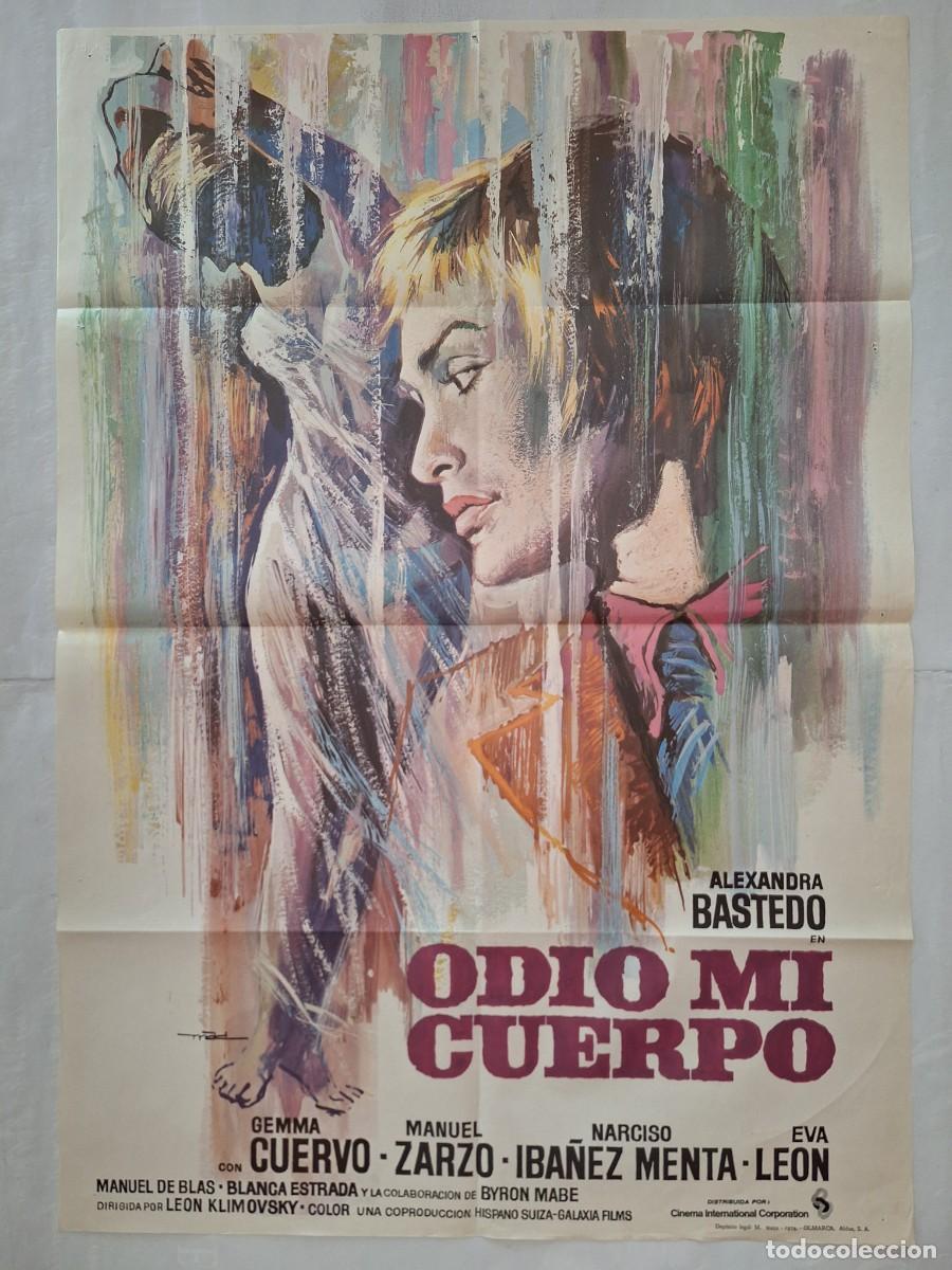 Cine: ANTIGUO CARTEL CINE ODIO MI CUERPO RV CC-1949