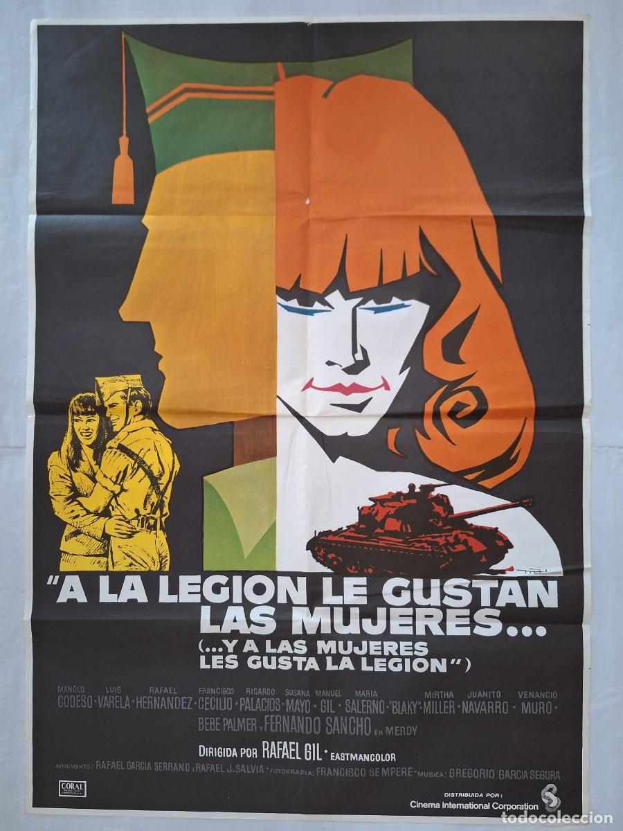 Cine: ANTIGUO CARTEL CINE A LA LEGION LE GUSTA LAS MUJERES RV CC-1951