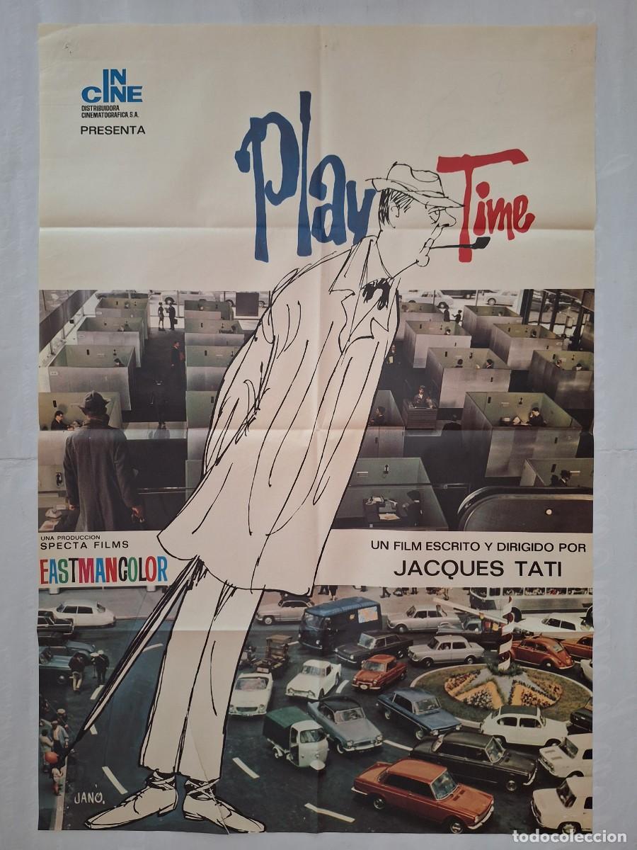 Cine: ANTIGUO CARTEL CINE PLAY TIME JACQUES TATI A&Ntilde;O 1968 JANO RV CC-1953