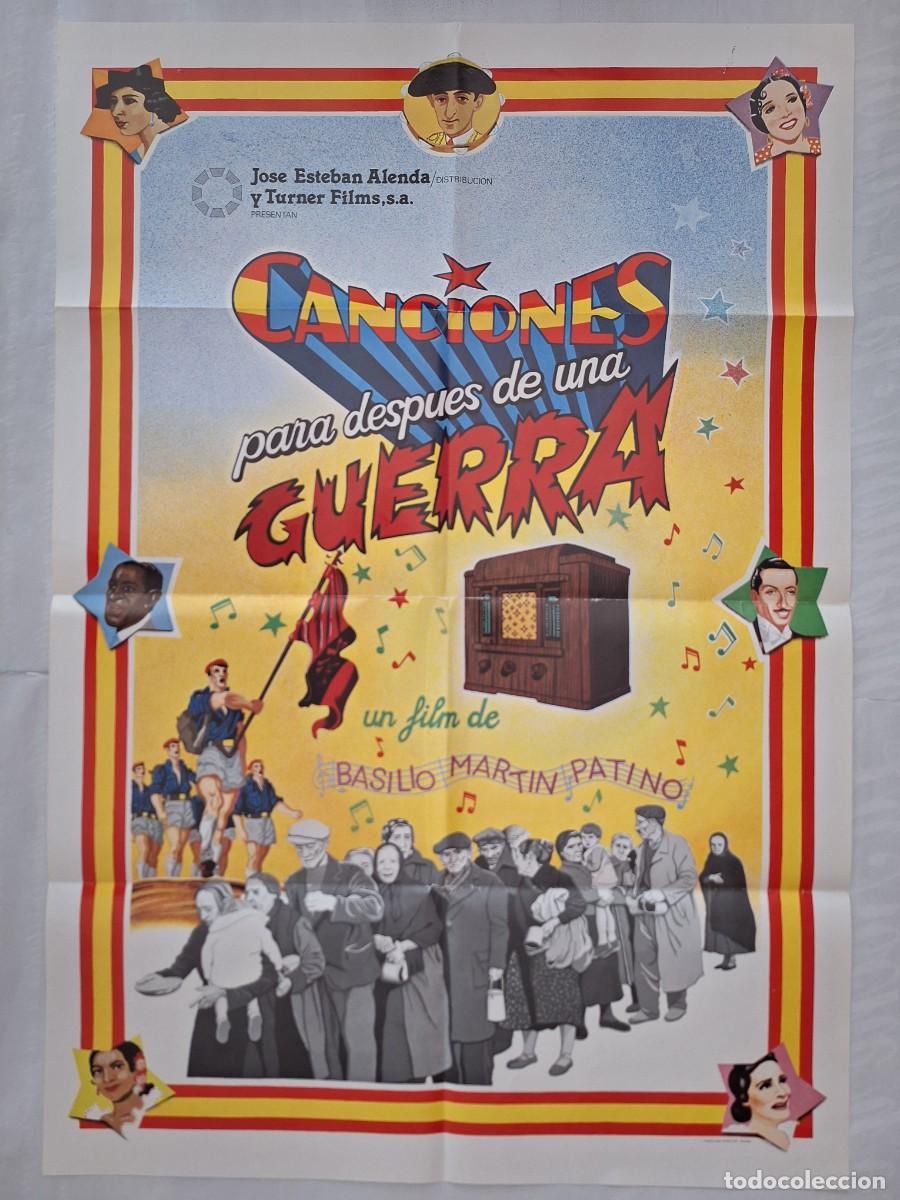 Cine: ANTIGUO CARTEL CINE CANCIONES PARA DESPUES DE UNA GUERRA CIVIL ESPA&Ntilde;OLA A&Ntilde;O 1976 RV CC-1954