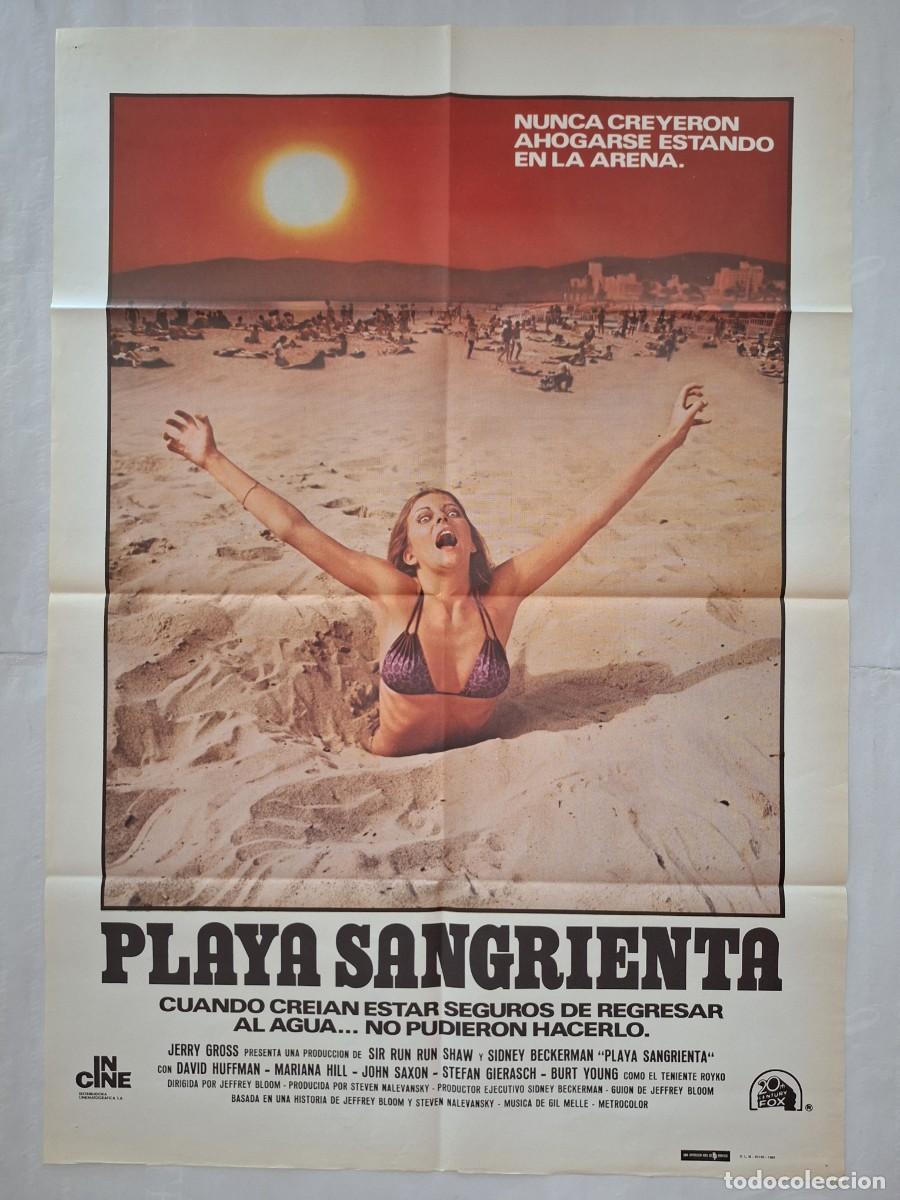 Cine: ANTIGUO CARTEL CINE PLAYA SANGRIENTA A&Ntilde;O 1981 TERROR RV CC-1956