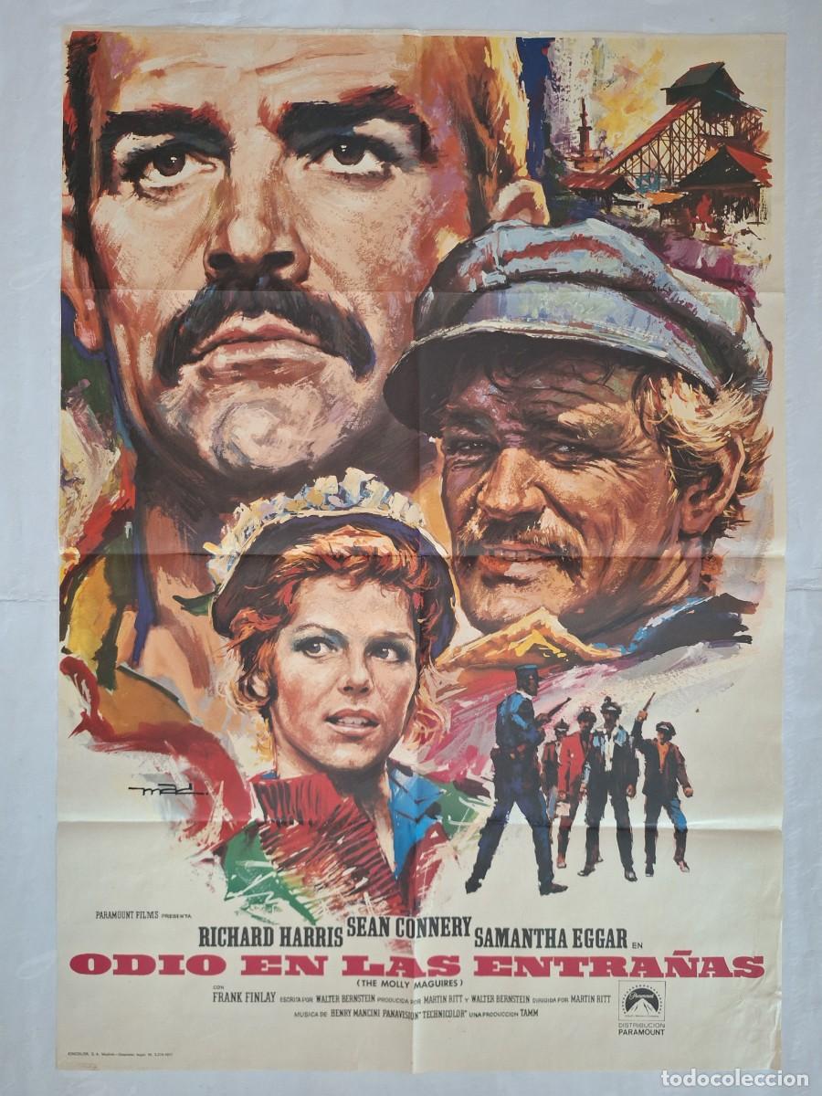 Cine: ANTIGUO CARTEL CINE ODIO EN LAS ENTRA&Ntilde;AS SEAN CONNERY RICHARD HARRIS MAC A&Ntilde;O 1971 RV CC-1962