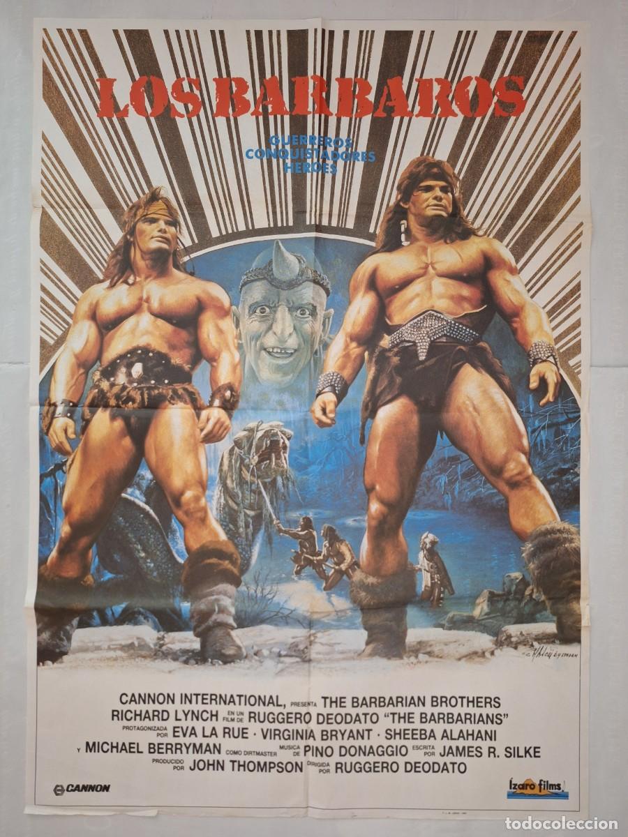 Cine: ANTIGUO CARTEL CINE LOS BARBAROS A&Ntilde;O 1987 RV CC-1966