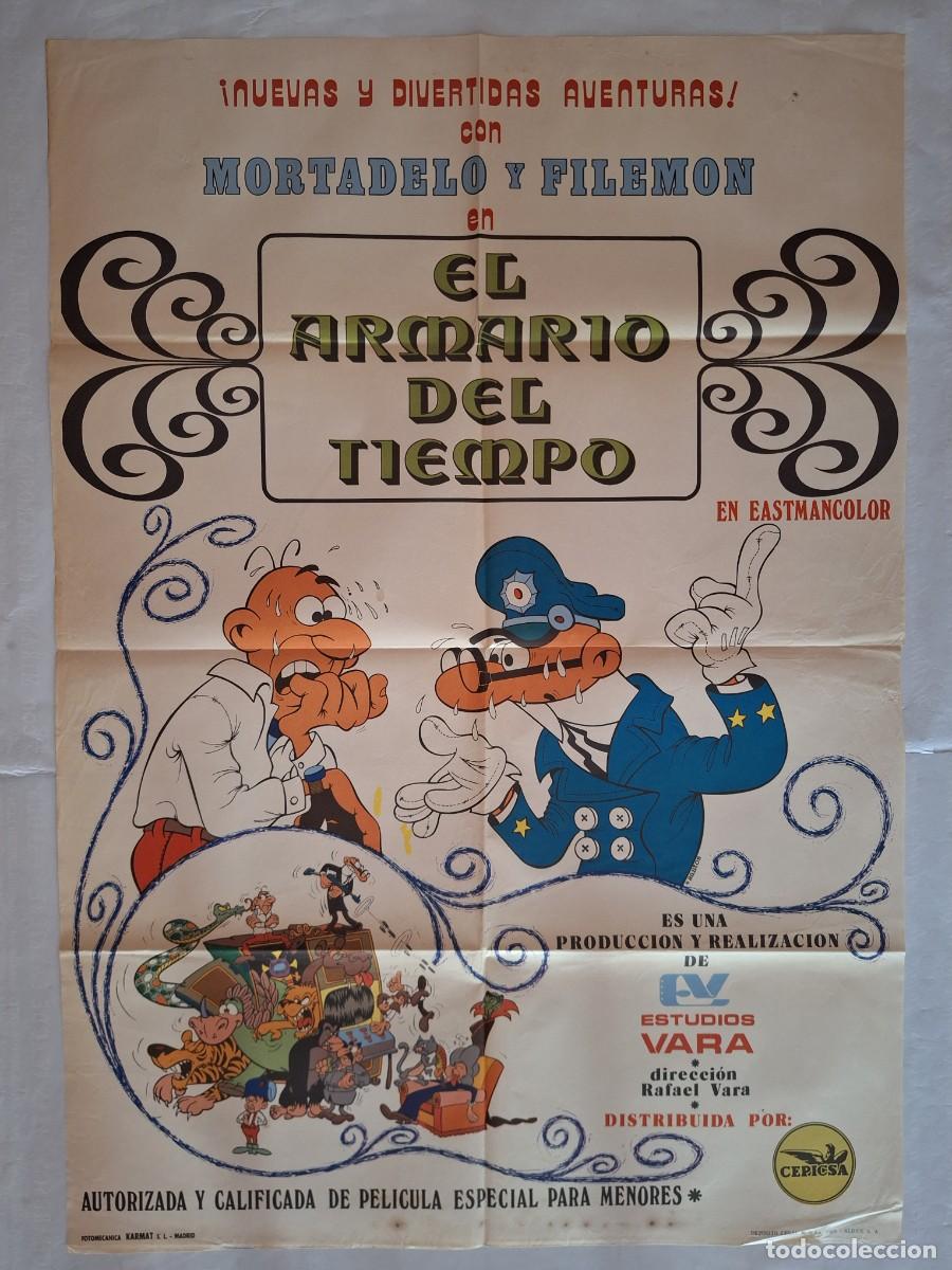 Cine: ANTIGUO CARTEL CINE MORTADELO Y FILEMON EL ARMARIO DEL TIEMPO A&Ntilde;O 1971 RV P-1971