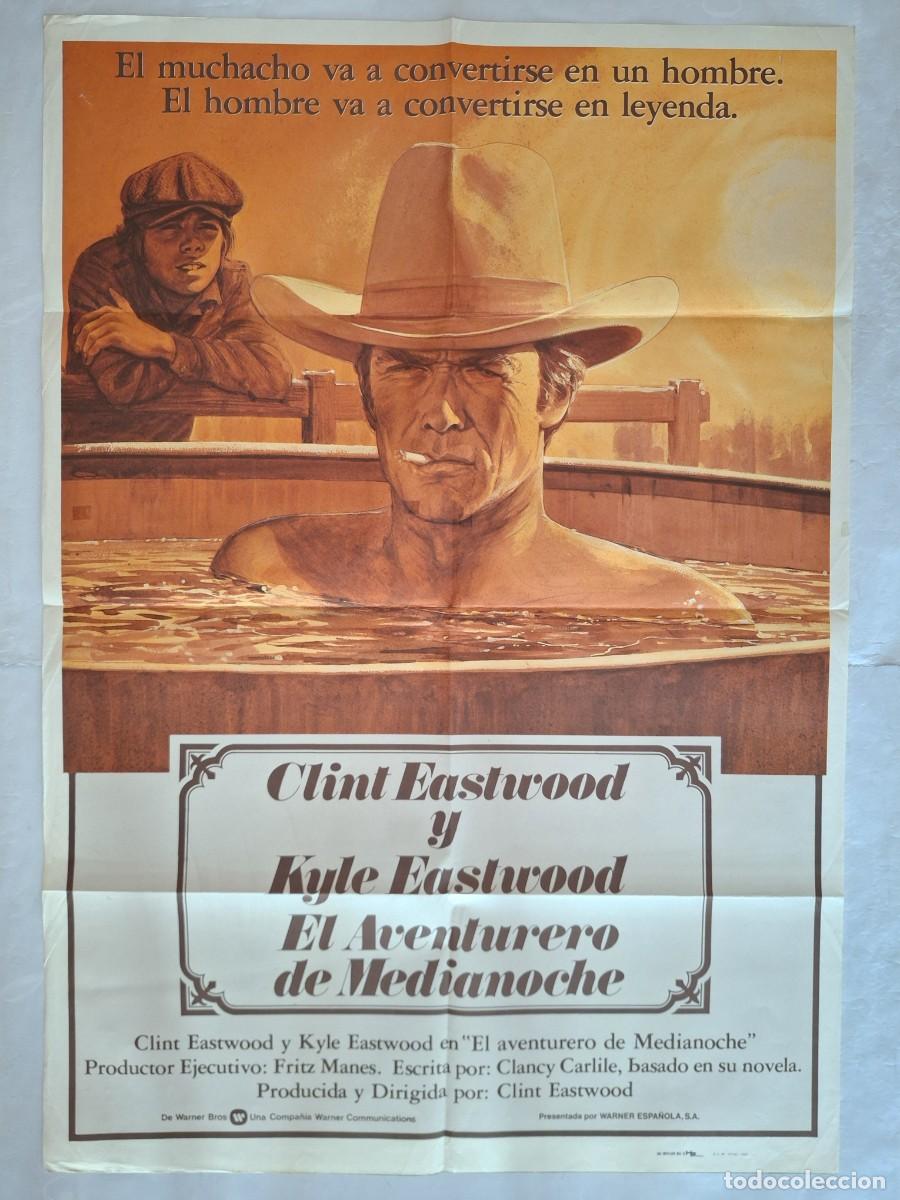 Cine: ANTIGUO CARTEL CINE EL AVENTURERO DE MEDIANOCHE CLINT EASTWOOD A&Ntilde;O 1983 RV P-1976