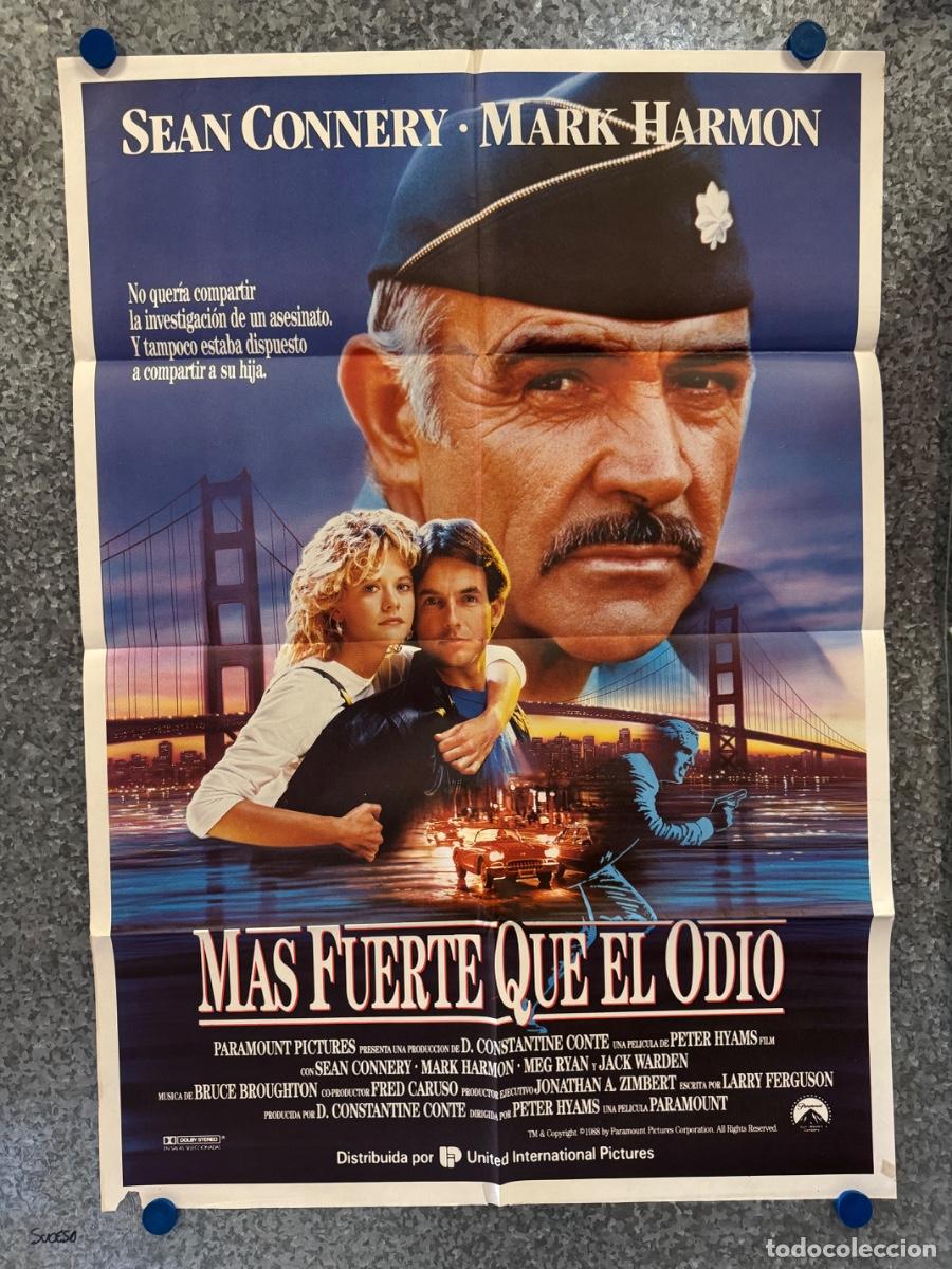 Cine: Mas fuerte que el odio, Sean Connery, Mark Harmon, A&ntilde;o 1988, POSTER ORIGINAL
