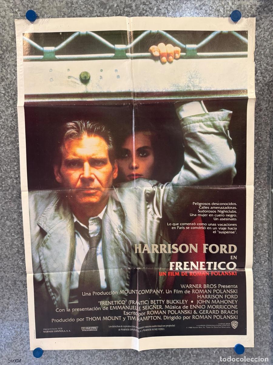 Cine: Fren&eacute;tico, Harrison Ford, Betty Buckley, A&ntilde;o 1988, POSTER ORIGINAL