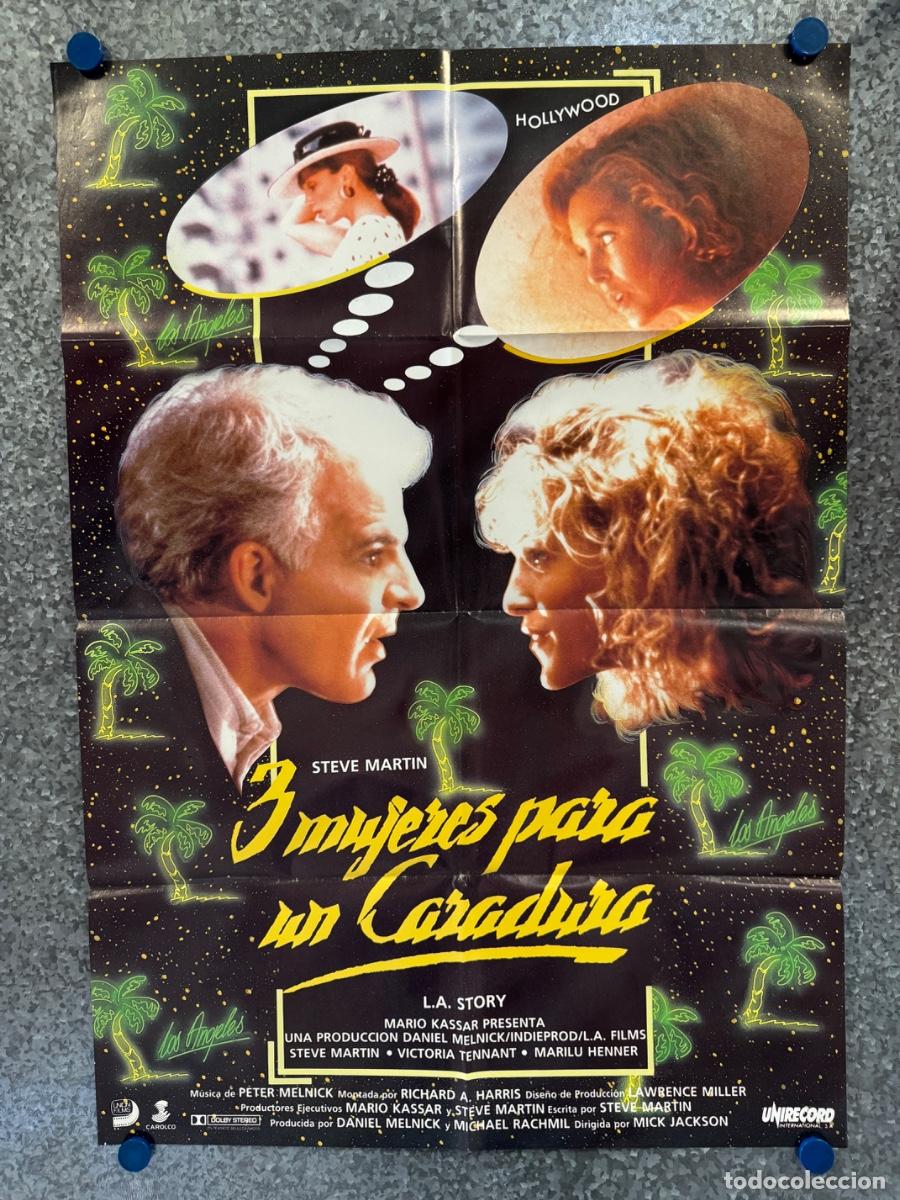 Cine: 3 mujeres para un caradura, Steve Martin, Victoria Tennant, POSTER ORIGINAL