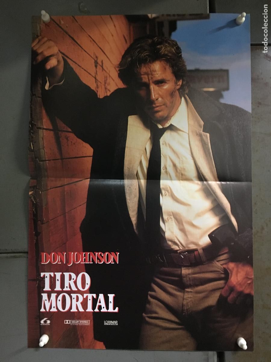 Cine: AFI44 TIRO MORTAL DON JOHNSON POSTER ORIGINAL ESTRENO 33x50 h16
