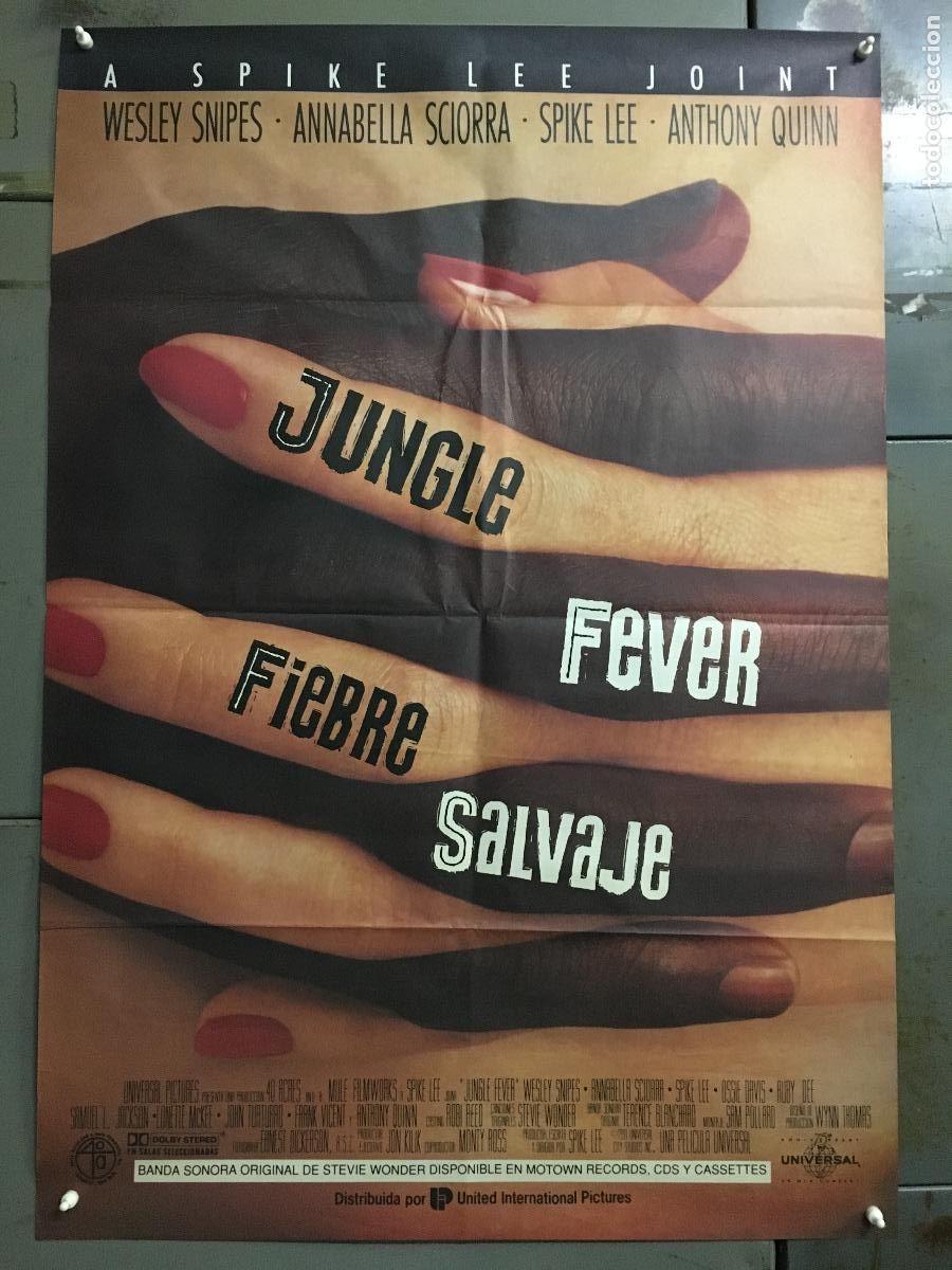 Cin&eacute;ma: AFI46 FIEBRE SALVAJE JUNGLE FEVER SPIKE LEE WESLEY SNIPES POSTER ORIGINAL 70X100 ESTRENO h7