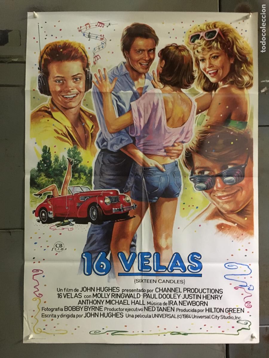 Cine: AFI52 16 VELAS MOLLY RINGWALD JOHN HUGHES POSTER ORIGINAL 70X100 ESTRENO h6