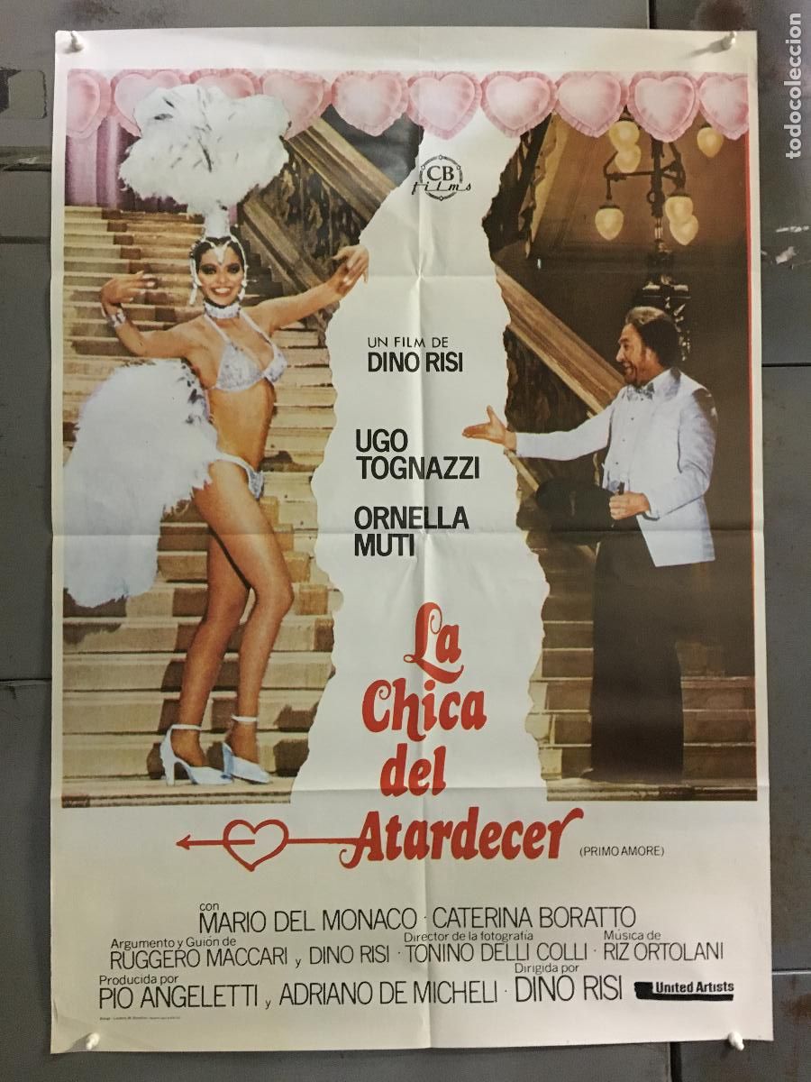 Cine: AFI63 LA CHICA DEL ATARDECER ORNELLA MUTI UGO TOGNAZZI POSTER ORIGINAL 70X100 ESTRENO h1