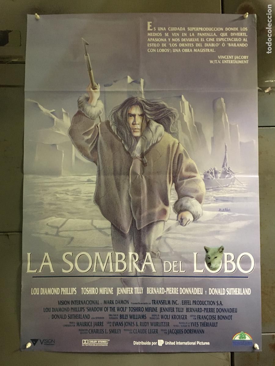 Cine: AFI65 LA SOMBRA DEL LOBO LOU DIAMOND PHILLIPS POSTER ORIGINAL 70X100 ESTRENO h6