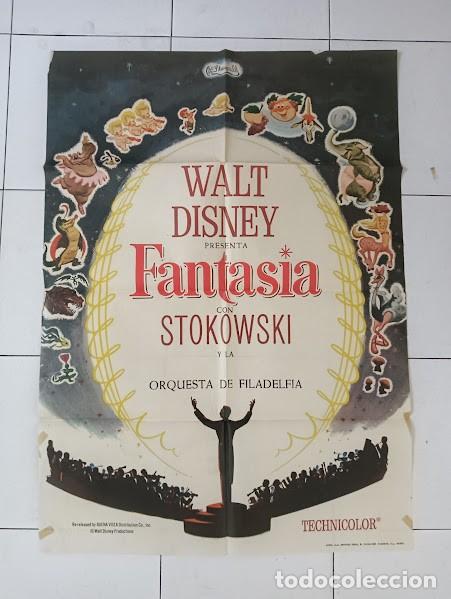 Cine: VKD 2283 FANTASIA WALT DISNEY MICKEY MOUSE STOKOWSKI POSTER ORIGINAL 70X100 ESPA&Ntilde;OL R-68