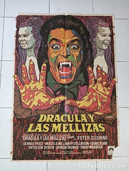 Cine: VKD 2290 DRACULA Y LAS MELLIZAS HAMMER PETER CUSHING MAC POSTER ORIGINAL 70X100 ESTRENO