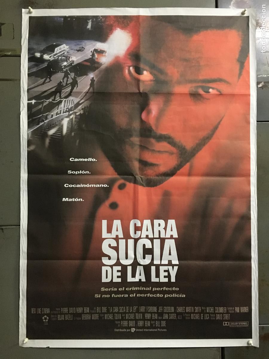 Cine: AFI68 LA CARA SUCIA DE LA LEY LARRY FISHBURNE POSTER ORIGINAL 70X100 ESTRENO h2