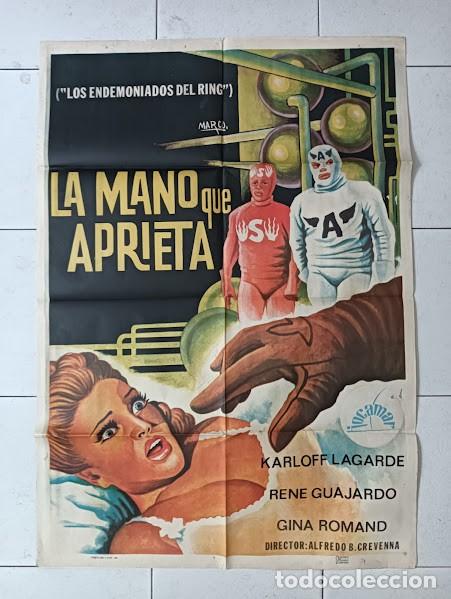 Cine: SMP 2404 LA MANO QUE APRIETA enmascarado wrestling POSTER ORIGINAL 70X100 ESTRENO
