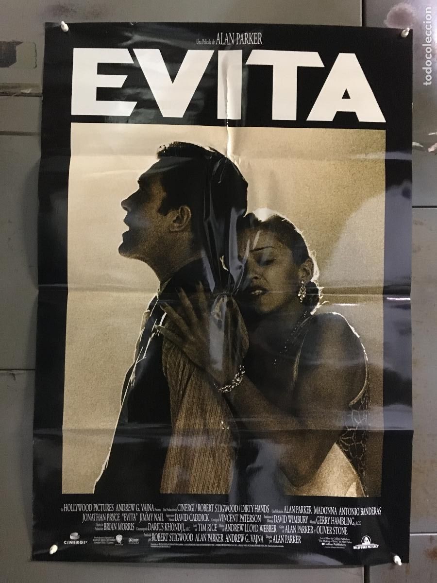 Cine: AFI76 EVITA MADONNA ANTONIO BANDERAS ALAN PARKER POSTER ORIGINAL 70X100 ESTRENO h8
