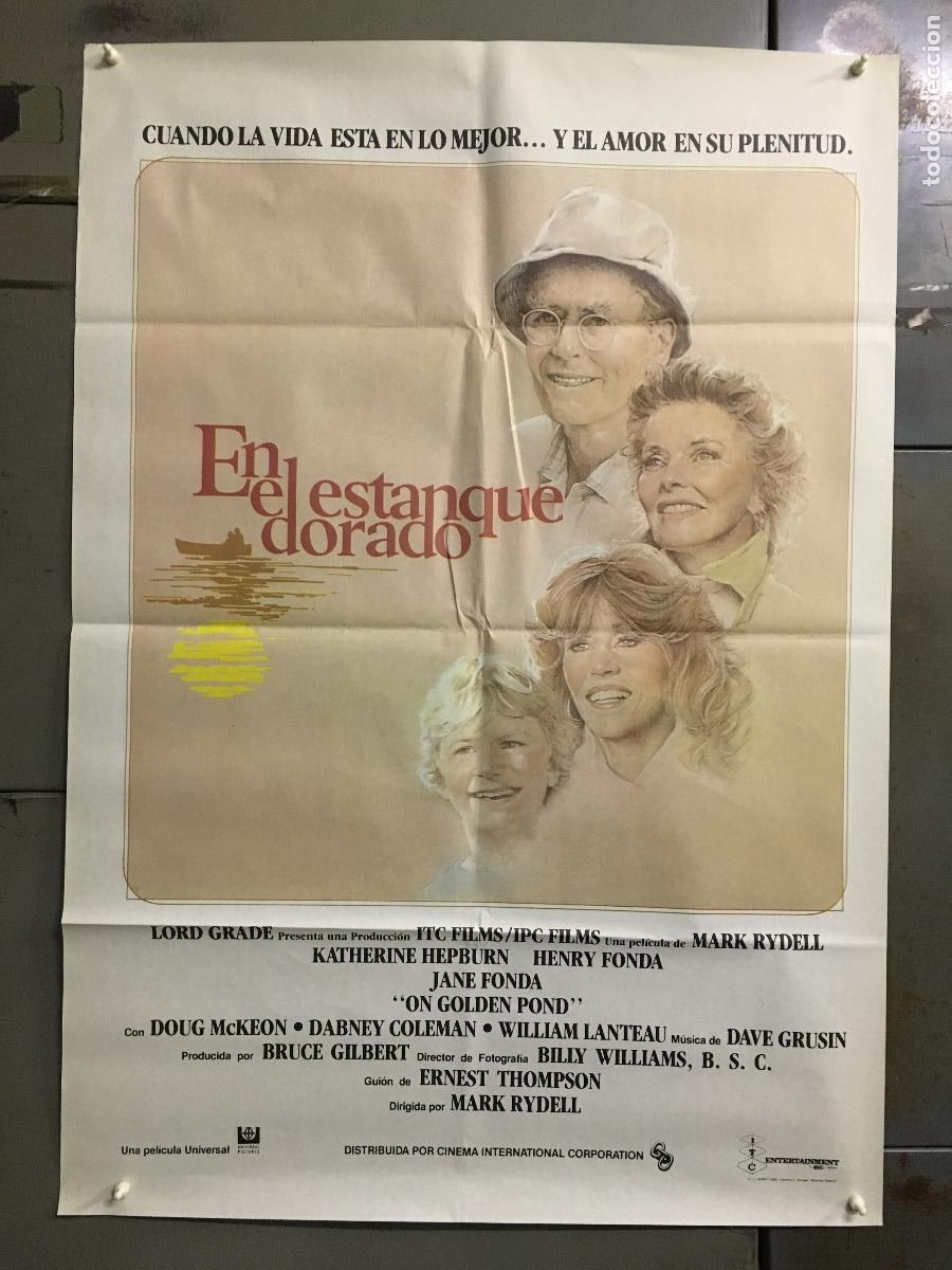 Cine: AFI77 EN EL ESTANQUE DORADO KATHARINE HEPBURN HENRY FONDA JANE POSTER ORIGINAL 70X100 ESTRENO h4